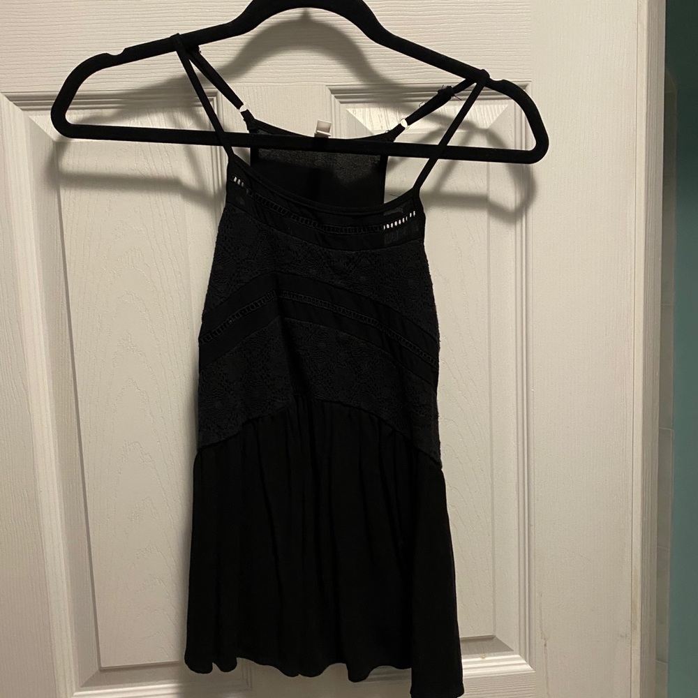 black crocheted tank